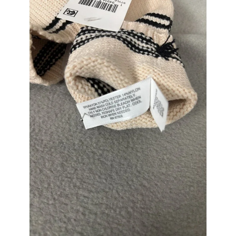 On 34th Womens Convertible Knit Striped Mittens Gloves Multicolor One Size NWT's